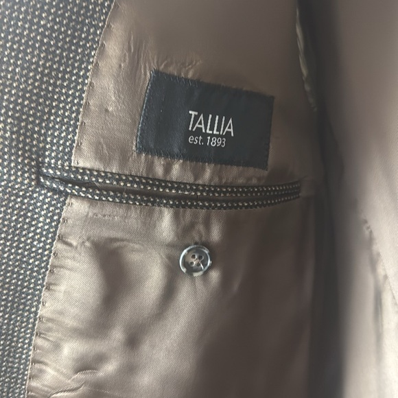 Men’s Brown and Black Wool Laine Suit Jacket Blazer Size 42L - Picture 4 of 10